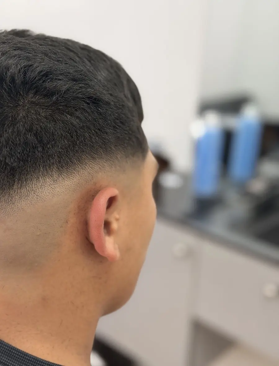 Side and back view of a blended fade